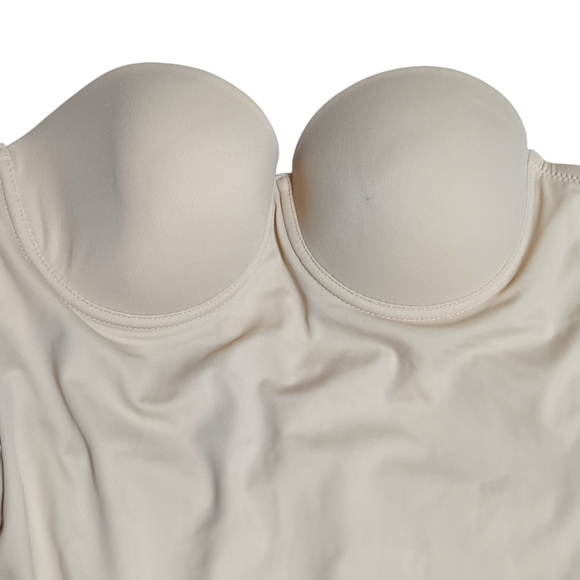 New Full Slip Shapewear Beige Sz M Convertible Straps Underwire Cups - Picture 5 of 13